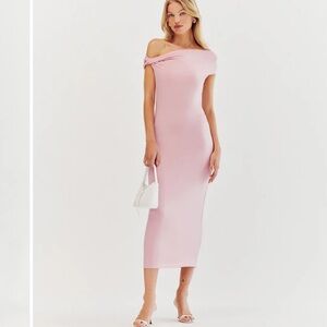 Reformation Jamen Knit Dress Size L Pink